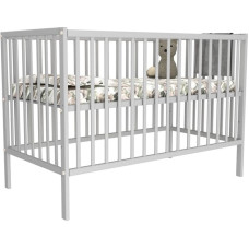 Bobas Babybett MAGDA mit absenkbarer Seite, grau, 120 × 60 cm