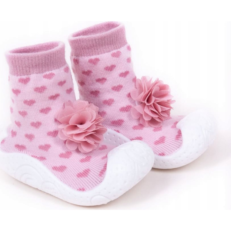 Yo Baby SCORPIO OB-134 Skarpety z gumową podeszwą 3D kwiat dziewczynka 23