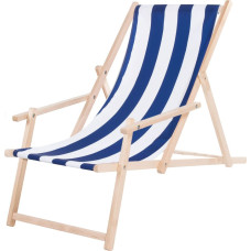 Springos Folding chair Springos DC003 DSWLB white with blue stripes