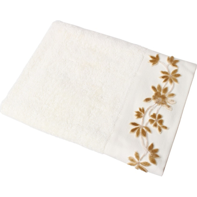 TOWEL BAMBOO FLOWER 50X90 TERRY WHITE