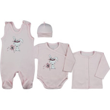 Koala Baby Bekleidungsset (4-teilig) — 09-902 — Hasenmotiv, rosa, Größe 56