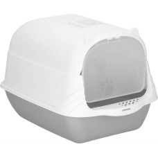 Springos Closed Cat Litter Box with Scoop Springos PA0335 49x36x35 cm Gray-White