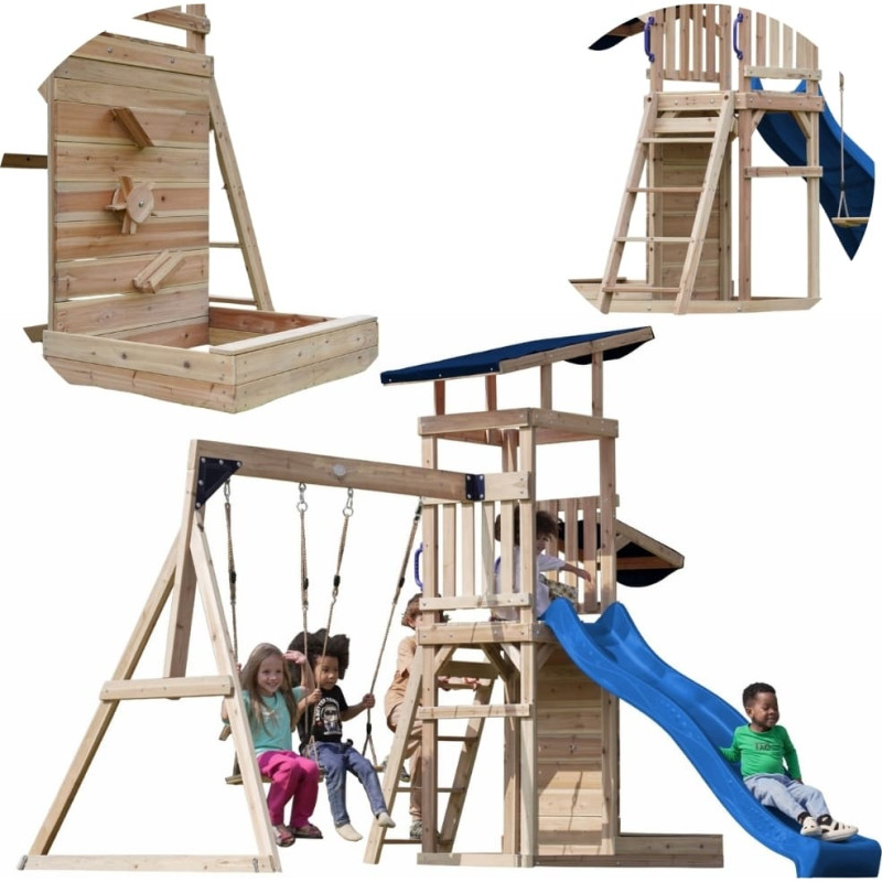 AXI großer Spielplatz aus Holz: Schaukeln, Rutsche, Turm + Sandkasten