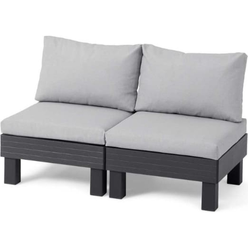 Keter Garten-Zweisitzer Elements 2 Seater, grau/hellgrau