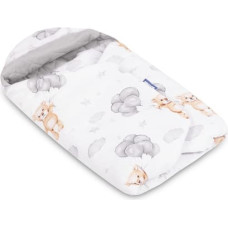 Sensillo MUSLIN CARRY-COT SWADDLE BLANKET TEDDY GREY