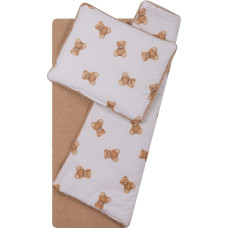 Duet Baby 766 Bettwäsche-Set für den Kinderwagen, Bouclé + bedruckte Baumwolle, 75 × 100 cm