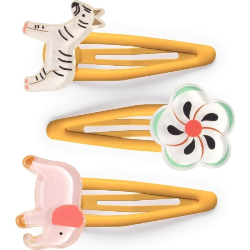 Djeco Plume - Jungle collection - Hair Clips - Nadette (3 pcs)