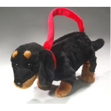 Uni-Toys Plush toy Dachshund handbag, 27 cm