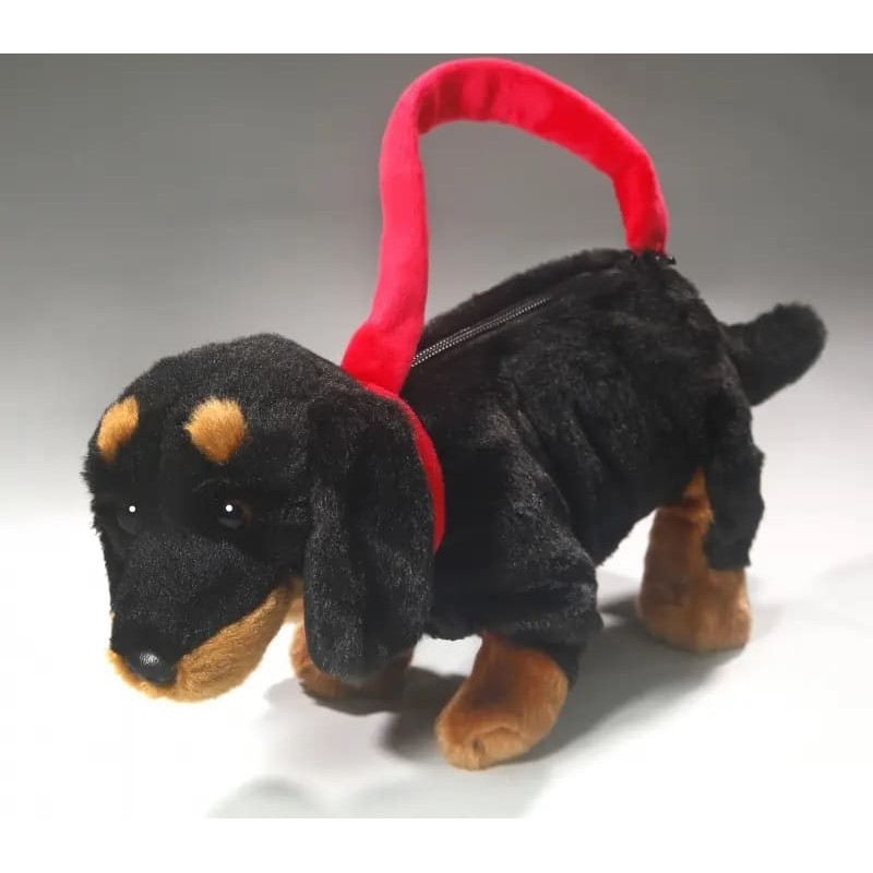Uni-Toys Plush toy Dachshund handbag, 27 cm