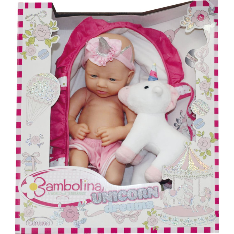 Bambolina lelle - mazulis ar plī&scaron;a vienradzi Unicorn Dreams, 36cm, BD1263