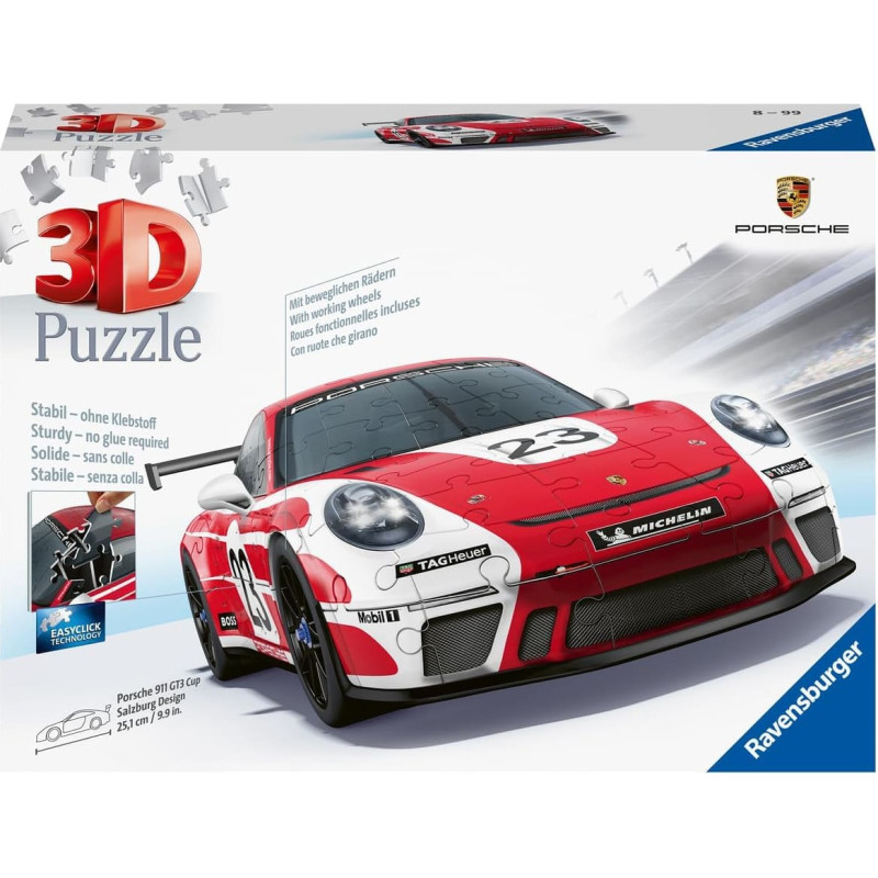 Ravensburger 3D Puzzle Porsche 911 GT3 Cup "Salzburg Design", 108 pcs, 10+