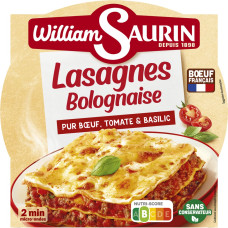 William Saurin Lasagne in Bolognese sauce with beef, tomatoes and basil, in a tray, 300 g