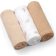 Babyono crinkled muslin diapers. Super soft 3pcs brown 828/02