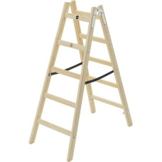 Hailo beidseitig begehbare Stehleiter H40 StandardLine, Holz, 2 × 5 Stufen