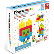 Picasso Tiles Magnētiskais konstruktors magnētiskie kubi 60 detaļas, PMC60