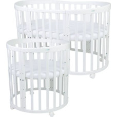 Ovales Babybett 7in1 mit Matratze White, WALDIN