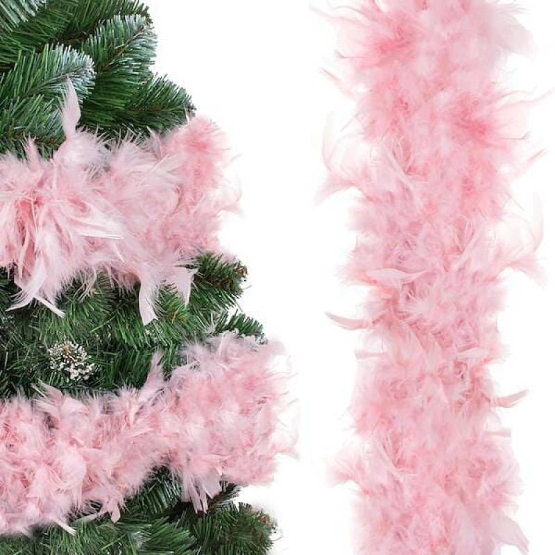 Springos Feather chain, boa scarf  Springos CA0892 300 cm pink