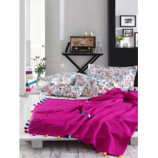 BEDDING SET STYLEUP 001 FUCHSIA 160X200+2X70X80 100% COTTON.RANFORCE+ BLANKET 180X220 100% COTTON.