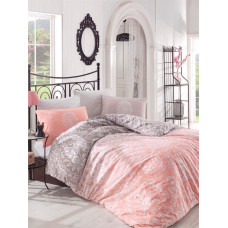 BEDDING SET VALENTINI VIZION SALMON 220X200+2X70X80 SATIN COTTON