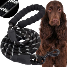 Springos Rope Training Leash for Dogs up to 50 kg with Handle Springos PA0331 3 m Black-White