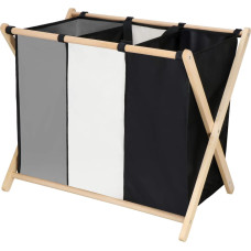 Springos Laundry basket Springos LB0020 105 L with three fabric compartments, foldable, black, grey, ecru