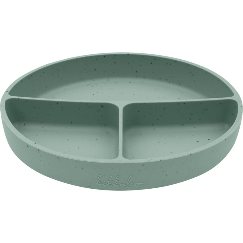 Divided plate with suction base Platinum Silicone Sage