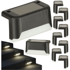 Solarbetriebene LED-Garten-Stufenleuchten mit Dämmerungssensor für den Außenbereich – 8 Stück