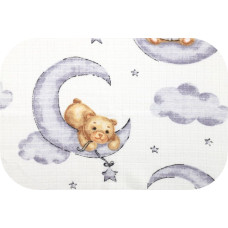Ega Kids Diaper - 14442  - TETRA PRINT - EGA - BEAR with a BOOK on the MOON - size 70x80 cm