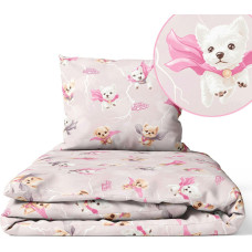 Ankras Cover set - 2 pcs - 120x90, 40x60  - SUPER DOGS - PINK