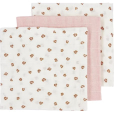 Meyco Baby muslīnu autiņu komplekts Mini Panther Soft Pink (3 gab., 70x70 cm)