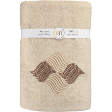 RĘCZNIK KPL.MARIBELLA 3 SZT./30X50/50X100/70X140/ FROTTE HAFT 003 FALE MIGDAŁOWY