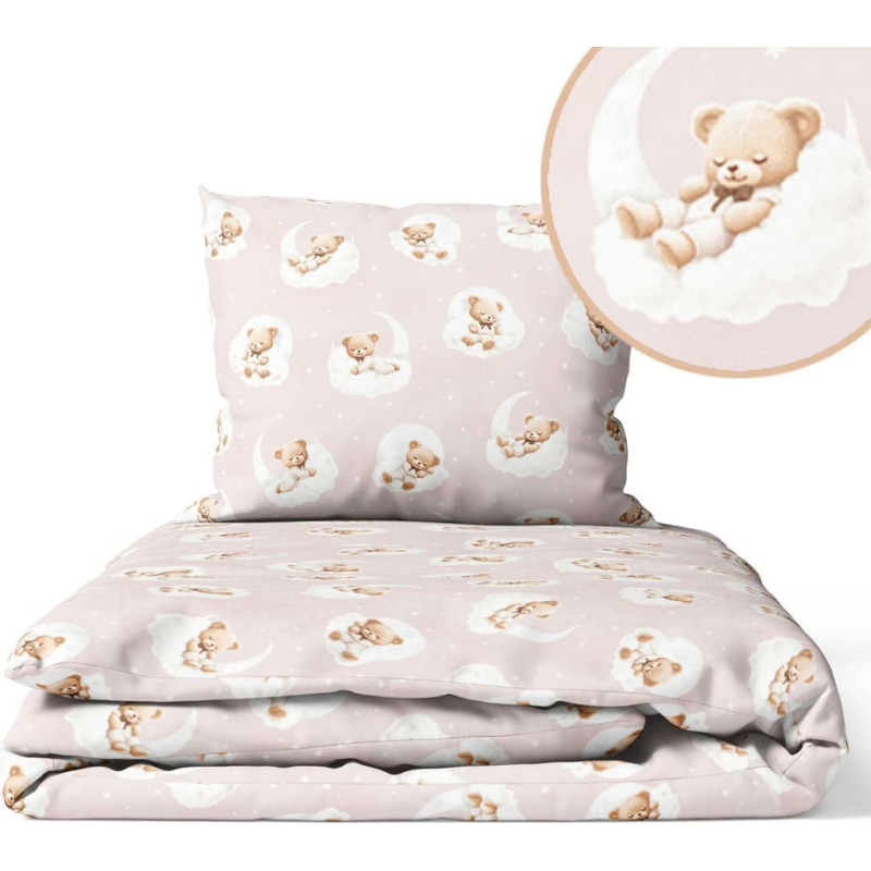 Ankras Cover set - 2 pcs - 120x90, 40x60  - BEARS on the CLOUDS - PINK