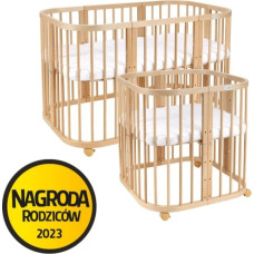 Waldin 7-in-1 Holz-Kinderbett mit Matratze, Natural