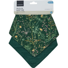 Muslin bibs set 2 pcs Secret Garden Green