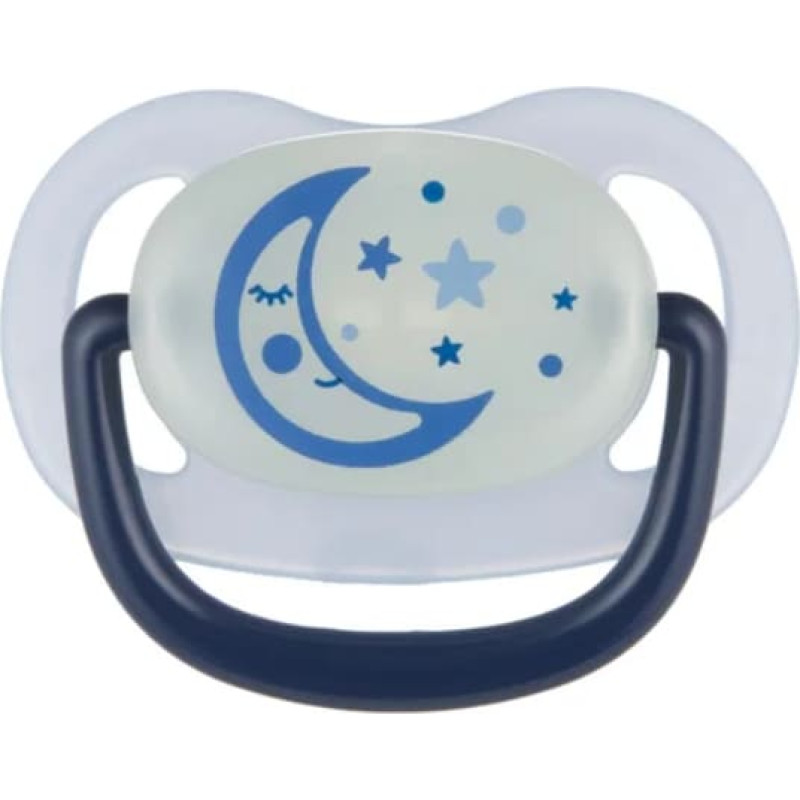 Canpol 22/501_blu Smoczek uspokajający silikonowy 6-18m anatomiczny NIGHT DREAMS niebieski