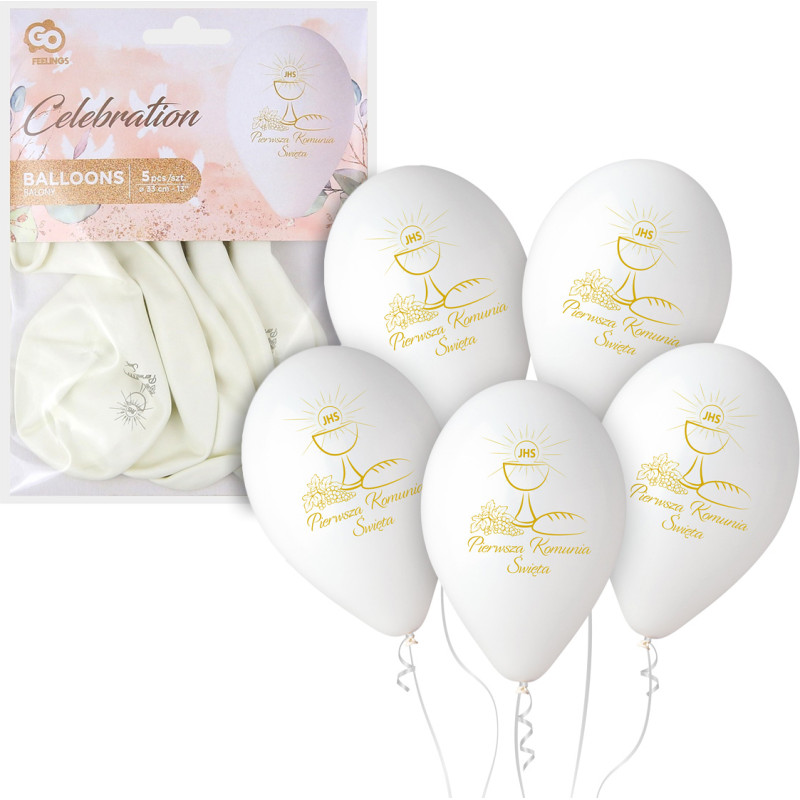 BALONY PIERWSZA KOMUNIA 5 SZTUK