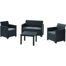 Keter Gartenmöbel-Set Elodie 2-Sitzer-Sofa-Set mit Tisch, klassisch grau