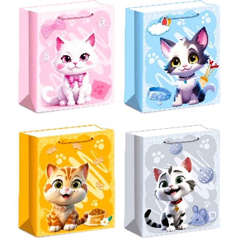 TORBA NA PREZENTY WESOŁE KOTY M