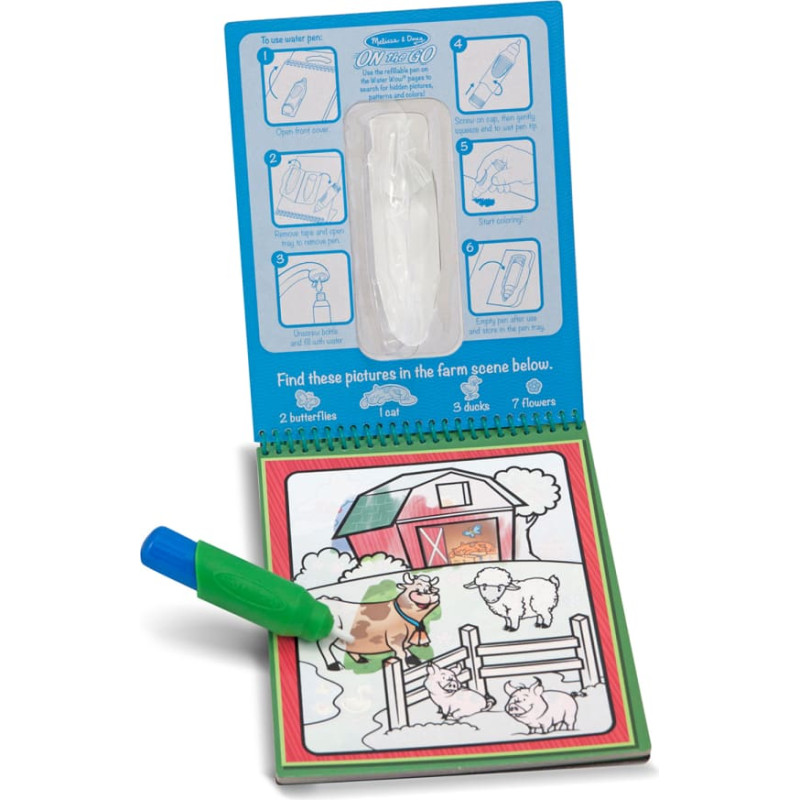 Melissa & Doug Ūdens krāsojamā grāmata Water Wow! &ndash; Dzīvnieki