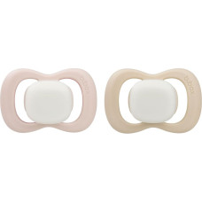 B.box BB300711 Smoczek silikonowy symetryczny 0-6m 2 szt glow in the dark r&oacute;ż/latte