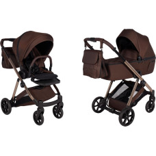 Junama Kombi-Kinderwagen 2-in-1 Ellegante 08 in Braun (Brown) – elektropoliertes Gestell
