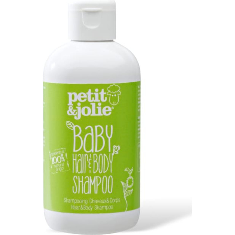 Petit And Jolie 100% natural 2-in-1 tear-free shampoo for babies&rsquo; hair and body, 200 ml