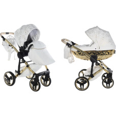Junama Universal stroller 2 in 1 Hearts 01 White/gold