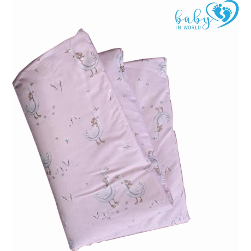 Baby In World BABY 01632 Kołdra i poduszka 135x100 40x60 Gąski R&oacute;żowe