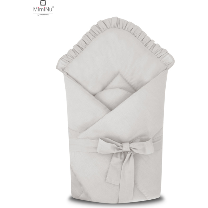 Miminu ROYAL Baby-Pucktuch mit Schleife, 100% Baumwolle, grau, 75×75 cm