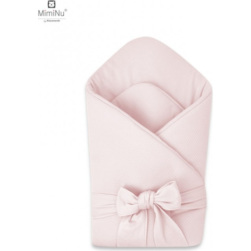 Miminu KIECZMERSKI Baby-Wickeldecke mit Bindebändern MIMINU SOFT 0–3 Monate, puderrosa