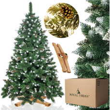 Springos CT0190 Künstlicher Weihnachtsbaum 180 cm Premium Royal Trees, verschneite Diamantkiefer mit Zapfen