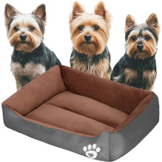 Springos Dog, cat bed XL Springos PA0329XL, resting place 70x57x13 cm brown-gray