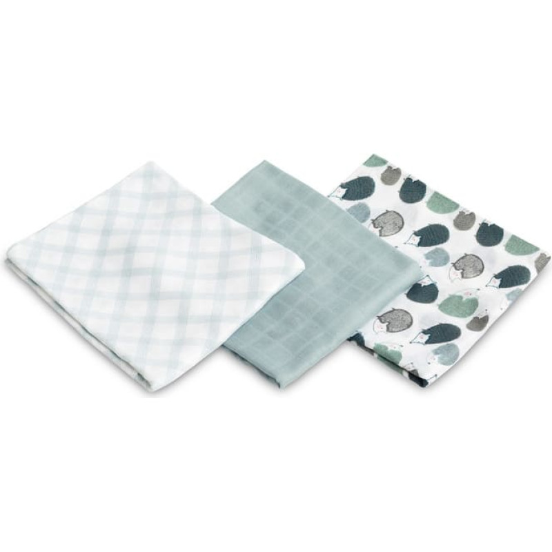Sensillo Bambus-Windeln, 3er-Pack HEDGEHOG BLUE 70X80