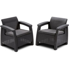 Keter Gartenstühle Corfu Duo Set Grau